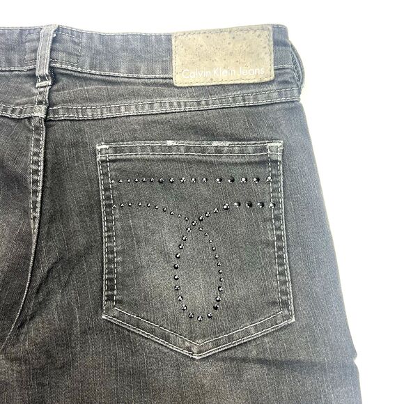 Calvin Klein Womens Jeans Size 28/32 Black Denim BootCut Button - Picture 14 of 16